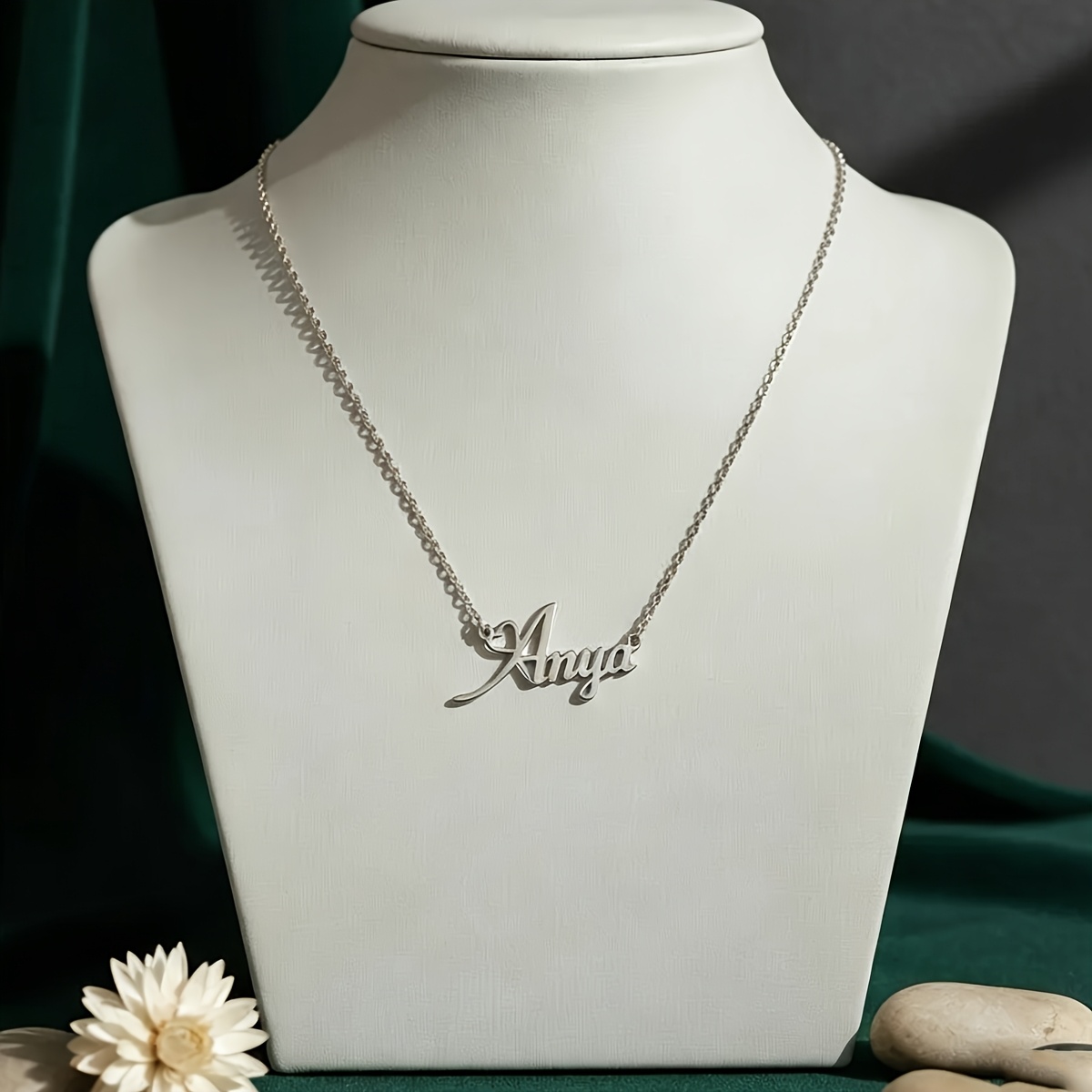 Custom Hollow Heart Pendant Necklace, Personalized Jewelry Gift